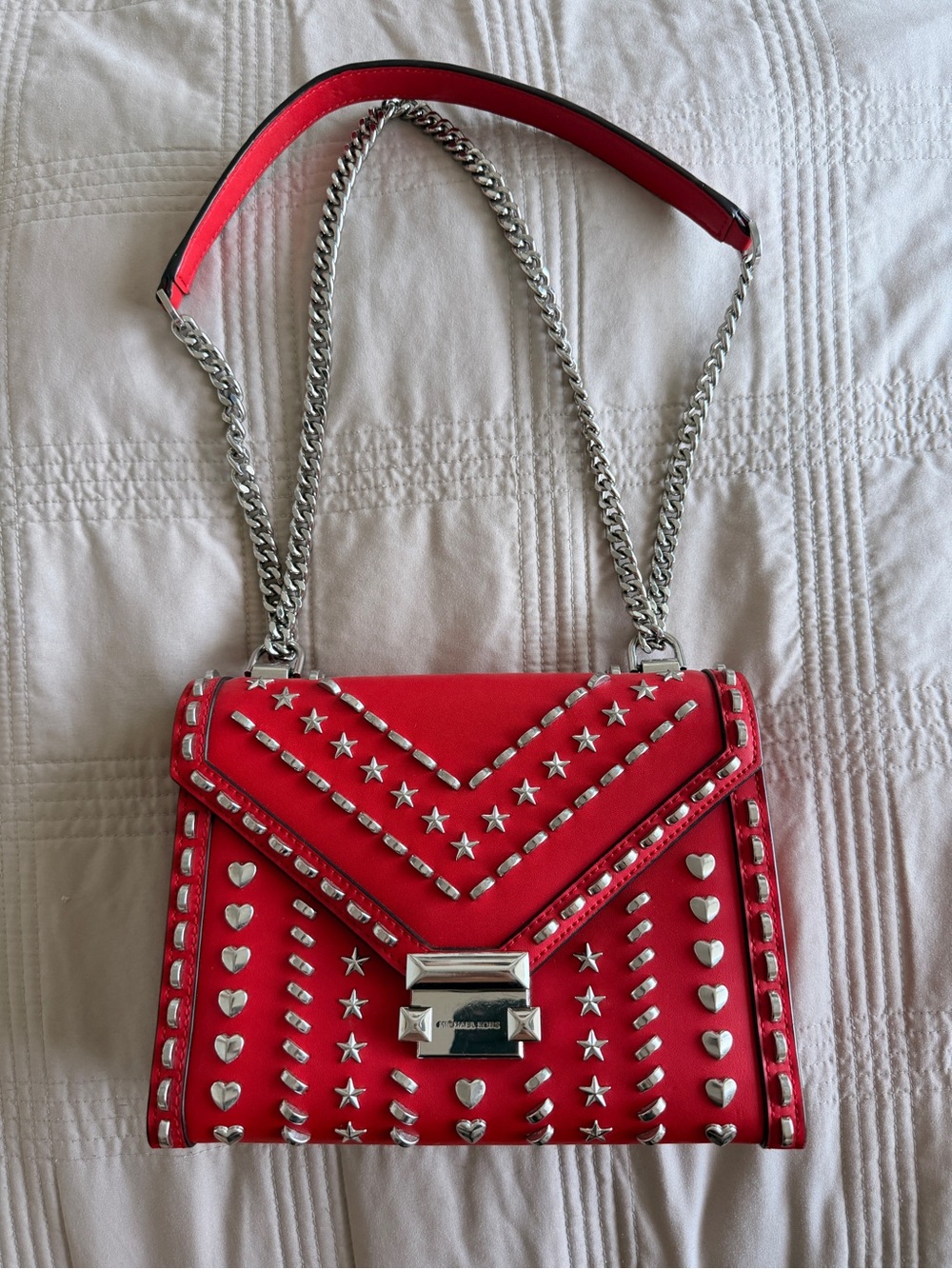 Michael Kors x Yang Mi Limited Edition Whitney Studded Red Shoulder Bag